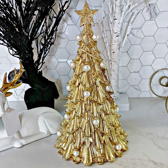 NEW! EXQUISITE PEARL EMBELLISHED 15" TREE DECOR OH MY - Picture 1 of 6